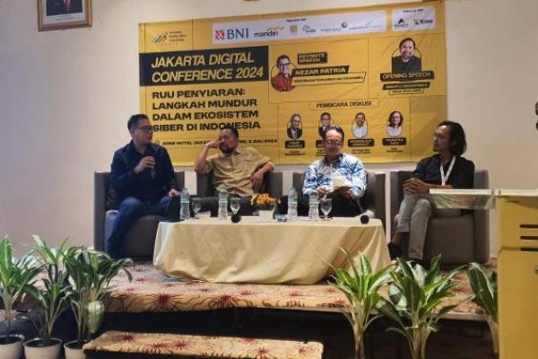 Seminar Jakarta Digital Conference (JDC) 2024 yang digelar Asosiasi Media Siber Indonesia (AMSI) Jakarta, Kamis (4/7). 